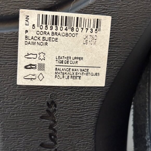 NWT Clarks Black Suede "Cora Braid" Ankle Booties Women's Size 10M - Picture 9 of 11